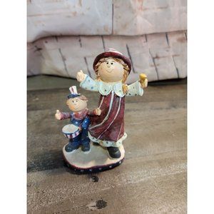 Boy girl Drummer July 4th American flag USA figure decor 2009